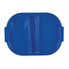 Kristallon Polycarbonate Oval Compartment Food Tray with Handles Blue (Pack of 10)