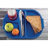 Kristallon Polycarbonate Oval Compartment Food Tray with Handles Blue (Pack of 10)
