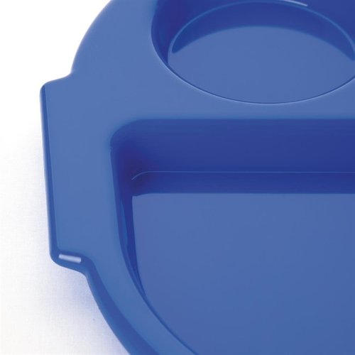 Kristallon Polycarbonate Oval Compartment Food Tray with Handles Blue (Pack of 10)