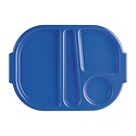 Kristallon Polycarbonate Oval Compartment Food Tray with Handles Blue (Pack of 10)