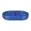 Kristallon Polycarbonate Oval Compartment Food Tray with Handles Blue (Pack of 10)