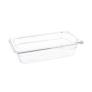 Vogue Polycarbonate Gastronorm Container 1/4 65 mm, Transparent