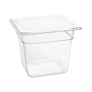 Vogue Polycarbonate Gastronorm Container 1/6 150 mm, Transparent