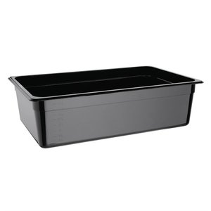 Vogue Polycarbonate Gastronorm Container 1/1 150 mm, Black Vogue Polycarbonate Gastronorm Container 1/1 150 mm, Black