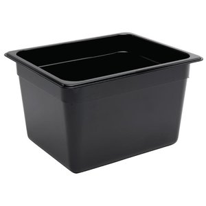 Vogue Polycarbonate Gastronorm Container 1/2 200 mm, Black Vogue Polycarbonate Gastronorm Container 1/2 200 mm, Black