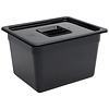 Vogue Polycarbonate Gastronorm Container 1/2 200 mm, Black Vogue Polycarbonate Gastronorm Container 1/2 200 mm, Black