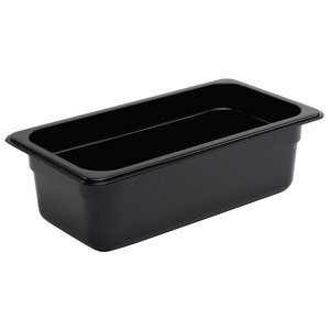Vogue Polycarbonate Gastronorm Container 1/3 100 mm, Black Vogue Polycarbonate Gastronorm Container 1/3 100 mm, Black