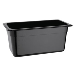 Vogue Polycarbonate Gastronorm Container 1/3 150 mm, Black Vogue Polycarbonate Gastronorm Container 1/3 150 mm, Black