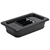 Vogue Polycarbonate Gastronorm Container 1/4 65 mm, Black