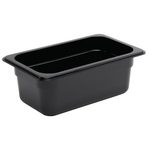 Vogue Polycarbonate Gastronorm Container 1/4 100 mm, Black Vogue Polycarbonate Gastronorm Container 1/4 100 mm, Black