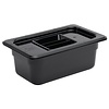Vogue Polycarbonate Gastronorm Container 1/4 100 mm, Black