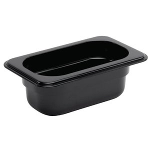 Vogue Polycarbonate Gastronorm Container 1/9 65 mm, Black