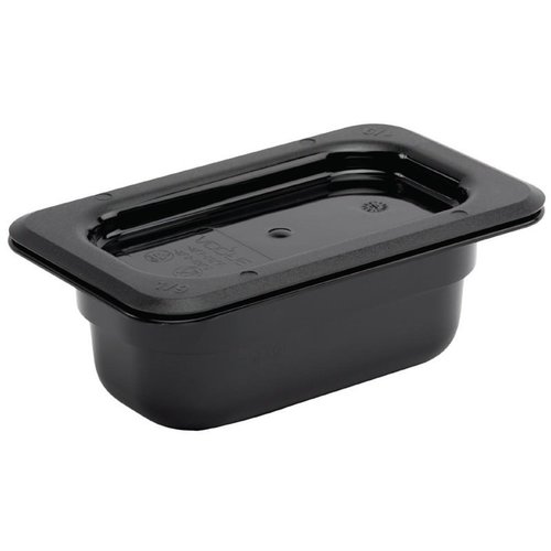 Vogue Polycarbonate Gastronorm Container 1/9 65 mm, Black Vogue Polycarbonate Gastronorm Container 1/9 65 mm, Black