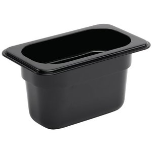 Vogue Polycarbonate Gastronorm Container 1/9 100 mm, Black Vogue Polycarbonate Gastronorm Container 1/9 100 mm, Black