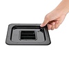 Vogue Polycarbonate Gastronorm Lid 1/6 , Black with Handle