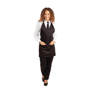 Whites Chefs Clothing Whites V Neck Service Apron Black Whites Chefs Clothing Whites V Neck Service Apron Black