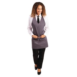 Whites Chefs Clothing Whites V Neck Service Apron Charcoal