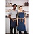 Whites Chefs Clothing Southside Waist Apron Denim Blue Tan Ties