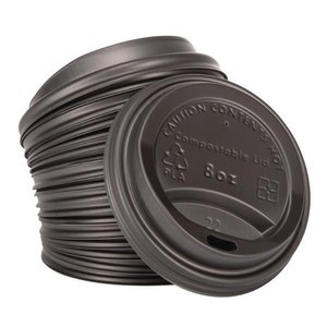Fiesta Green Black Compostable Coffee Cup Lids 225 ml (Pack of 1000)