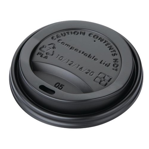 Fiesta Green Black Compostable Coffee Cup Lids 340 ml (Pack of 1000) Fiesta Green Black Compostable Coffee Cup Lids 340 ml (Pack of 1000)