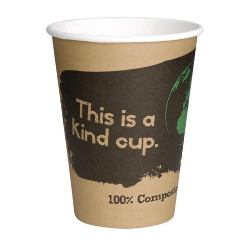 Fiesta Green Brown Compostable Coffee Cups Single Wall 225 ml (Pack of 1000) Fiesta Green Brown Compostable Coffee Cups Single Wall 225 ml (Pack of 1000)