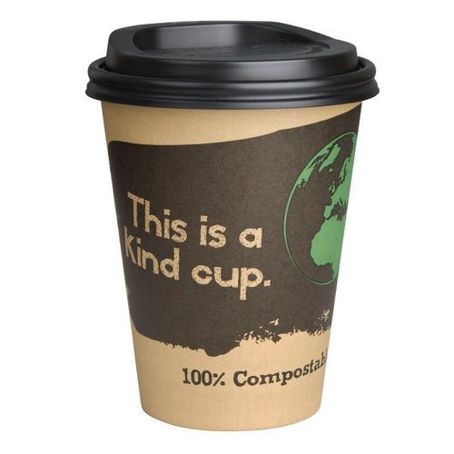 Fiesta Green Brown Compostable Coffee Cups Single Wall 225 ml (Pack of 1000) Fiesta Green Brown Compostable Coffee Cups Single Wall 225 ml (Pack of 1000)
