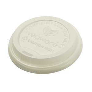 Vegware White Compostable Coffee Cup Lids 340 ml and 455 ml (Pack of 1000)