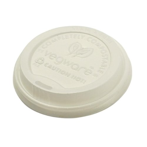 Vegware White Compostable Coffee Cup Lids 340 ml and 455 ml (Pack of 1000) Vegware White Compostable Coffee Cup Lids 340 ml and 455 ml (Pack of 1000)