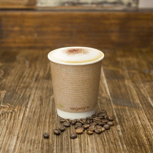 Vegware Brown Compostable Coffee Cups Double Wall 230 ml (Pack of 500) Vegware Brown Compostable Coffee Cups Double Wall 230 ml (Pack of 500)
