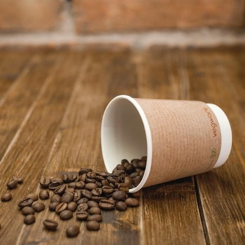 Vegware Brown Compostable Coffee Cups Double Wall 230 ml (Pack of 500) Vegware Brown Compostable Coffee Cups Double Wall 230 ml (Pack of 500)