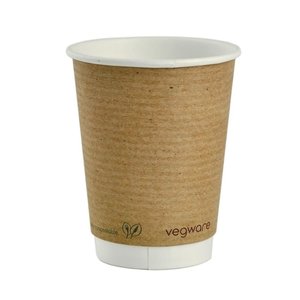 Vegware Brown Compostable Coffee Cups Double Wall 340 ml (Pack of 500) Vegware Brown Compostable Coffee Cups Double Wall 340 ml (Pack of 500)