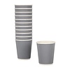 Fiesta Grey Disposable Coffee Cups Ripple Wall Charcoal 225 ml (Pack of 25)