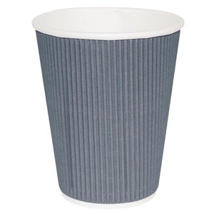 Fiesta Grey Disposable Coffee Cups Ripple Wall Charcoal 225 ml (Pack of 25)