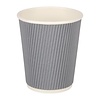 Fiesta Grey Disposable Coffee Cups Ripple Wall Charcoal 225 ml (Pack of 500)