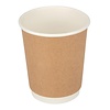 Fiesta Brown Disposable Coffee Cups Double Wall Kraft 225 ml (Pack of 25)