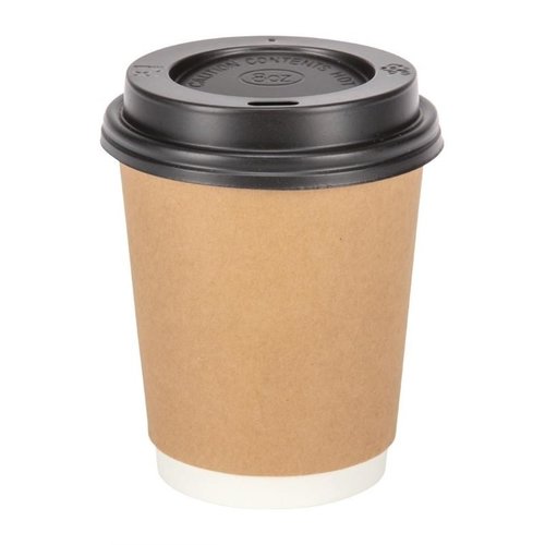 Fiesta Brown Disposable Coffee Cups Double Wall Kraft 225 ml (Pack of 25)