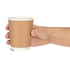 Fiesta Brown Disposable Coffee Cups Double Wall Kraft 225 ml (Pack of 25)
