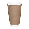 Fiesta Brown Disposable Coffee Cups Double Wall Kraft 225 ml (Pack of 25)