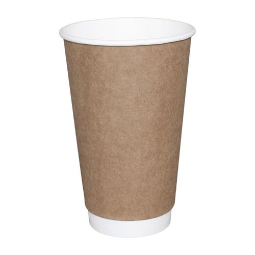Fiesta Brown Disposable Coffee Cups Double Wall Kraft 225 ml (Pack of 25)