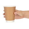 Fiesta Brown Disposable Coffee Cups Double Wall Kraft 340 ml (Pack of 500)