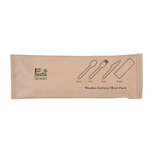 Fiesta Green Fiesta Compostable Wooden Cutlery Meal Pack (Pack of 250) Fiesta Green Fiesta Compostable Wooden Cutlery Meal Pack (Pack of 250)