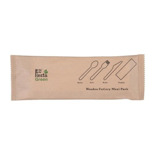 Fiesta Green Fiesta Compostable Wooden Cutlery Meal Pack (Pack of 250) Fiesta Green Fiesta Compostable Wooden Cutlery Meal Pack (Pack of 250)