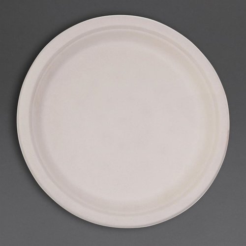 Fiesta Green Fiesta Compostable Bagasse Round Plates Natural Colour 260mm (Pack of 50) Fiesta Green Fiesta Compostable Bagasse Round Plates Natural Colour 260mm (Pack of 50)