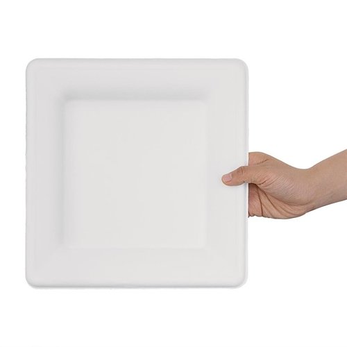 Fiesta Green Fiesta Compostable Bagasse Square Plates 261mm (Pack of 50) Fiesta Green Fiesta Compostable Bagasse Square Plates 261mm (Pack of 50)
