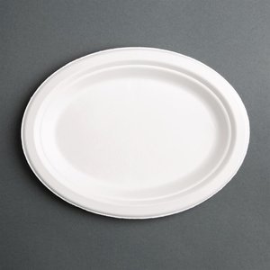 Fiesta Green Fiesta Compostable Bagasse Oval Plates 198mm (Pack of 50) Fiesta Green Fiesta Compostable Bagasse Oval Plates 198mm (Pack of 50)