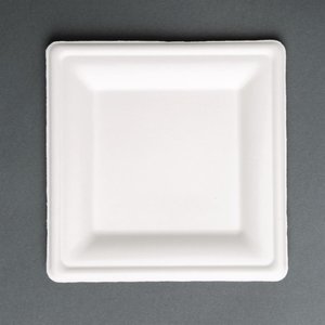 Fiesta Green Fiesta Compostable Bagasse Square Plates 204mm (Pack of 50)