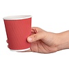Fiesta Recyclable Coffee Cups Ripple Wall Red 225ml / 8oz (Pack of 25)