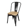 Bolero Bistro Side Chairs with Wooden Seat Pad Black (Pack of 4)
