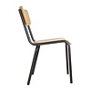 Bolero Cantina Side Chairs with Wooden Seat Pad and Backrest Metallic Grey (Pack of 4)