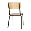 Bolero Cantina Side Chairs with Wooden Seat Pad and Backrest Metallic Grey (Pack of 4)